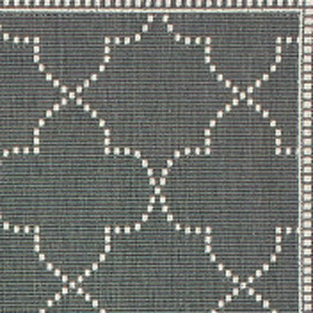 8' X 11' Gray and Ivory Geometric Stain Resistant Indoor Outdoor Area Rug - Homeroots - Flyclothing LLC