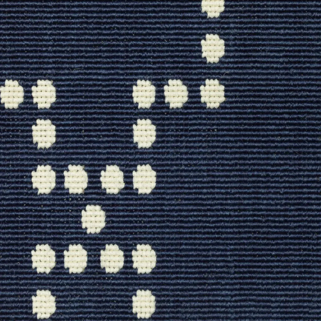 8' X 8' Blue and Ivory Round Geometric Stain Resistant Indoor Outdoor Area Rug - Homeroots - Flyclothing LLC