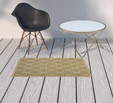 2' X 4' Tan Geometric Stain Resistant Indoor Outdoor Area Rug - Homeroots - Flyclothing LLC