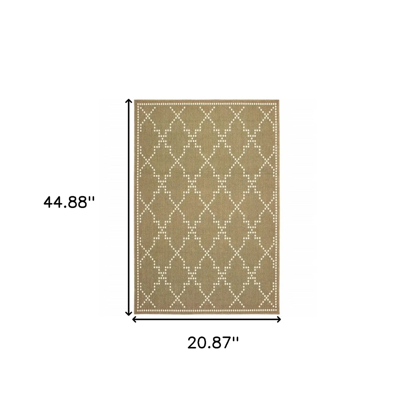 2' X 4' Tan Geometric Stain Resistant Indoor Outdoor Area Rug - Homeroots - Flyclothing LLC