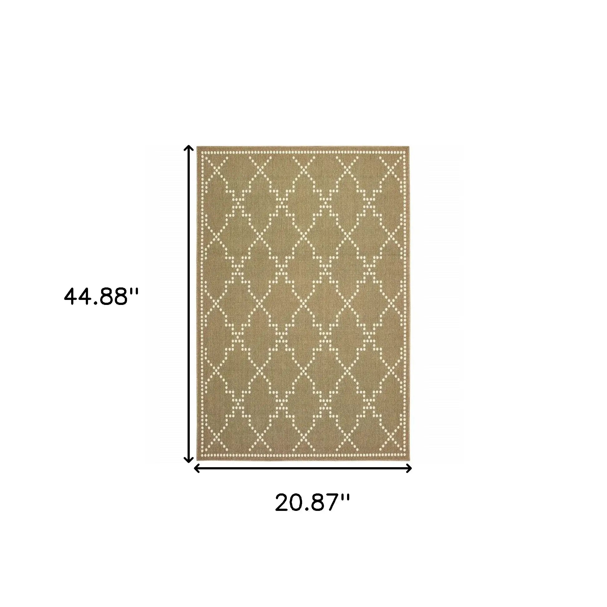2' X 4' Tan Geometric Stain Resistant Indoor Outdoor Area Rug - Homeroots - Flyclothing LLC