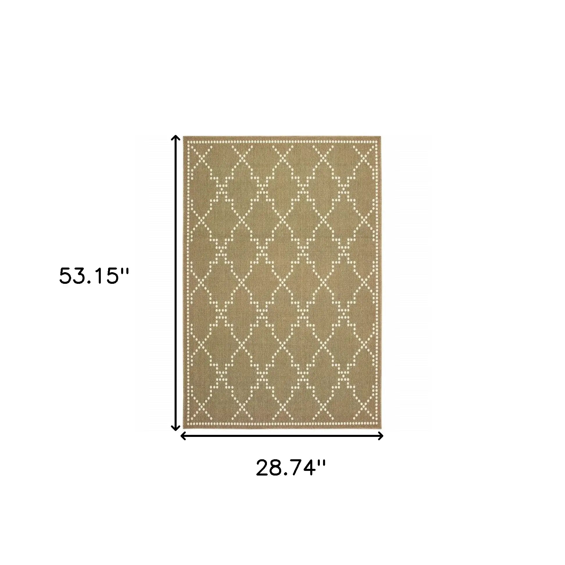 2' X 4' Tan Geometric Stain Resistant Indoor Outdoor Area Rug - Homeroots - Flyclothing LLC