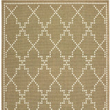 2' X 4' Tan Geometric Stain Resistant Indoor Outdoor Area Rug - Homeroots