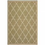 8' X 11' Tan Geometric Stain Resistant Indoor Outdoor Area Rug - Homeroots - Flyclothing LLC