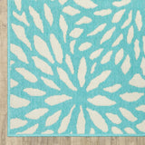 2' X 8' Blue and Ivory Floral Stain Resistant Indoor Outdoor Area Rug - Homeroots - Flyclothing LLC