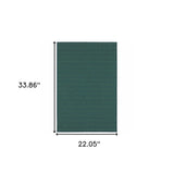 2' X 3' Blue and Green Geometric Stain Resistant Indoor Outdoor Area Rug - Homeroots - Flyclothing LLC