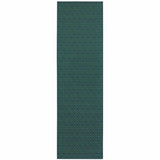 2' X 8' Blue and Green Geometric Stain Resistant Indoor Outdoor Area Rug - Homeroots - Flyclothing LLC