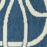 2' X 8' Blue and Ivory Geometric Stain Resistant Indoor Outdoor Area Rug - Homeroots - Flyclothing LLC
