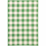 4' X 6' Green and Ivory Geometric Stain Resistant Indoor Outdoor Area Rug - Homeroots - Flyclothing LLC