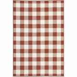 2' X 3' Red and Ivory Geometric Stain Resistant Indoor Outdoor Area Rug - Homeroots - Flyclothing LLC
