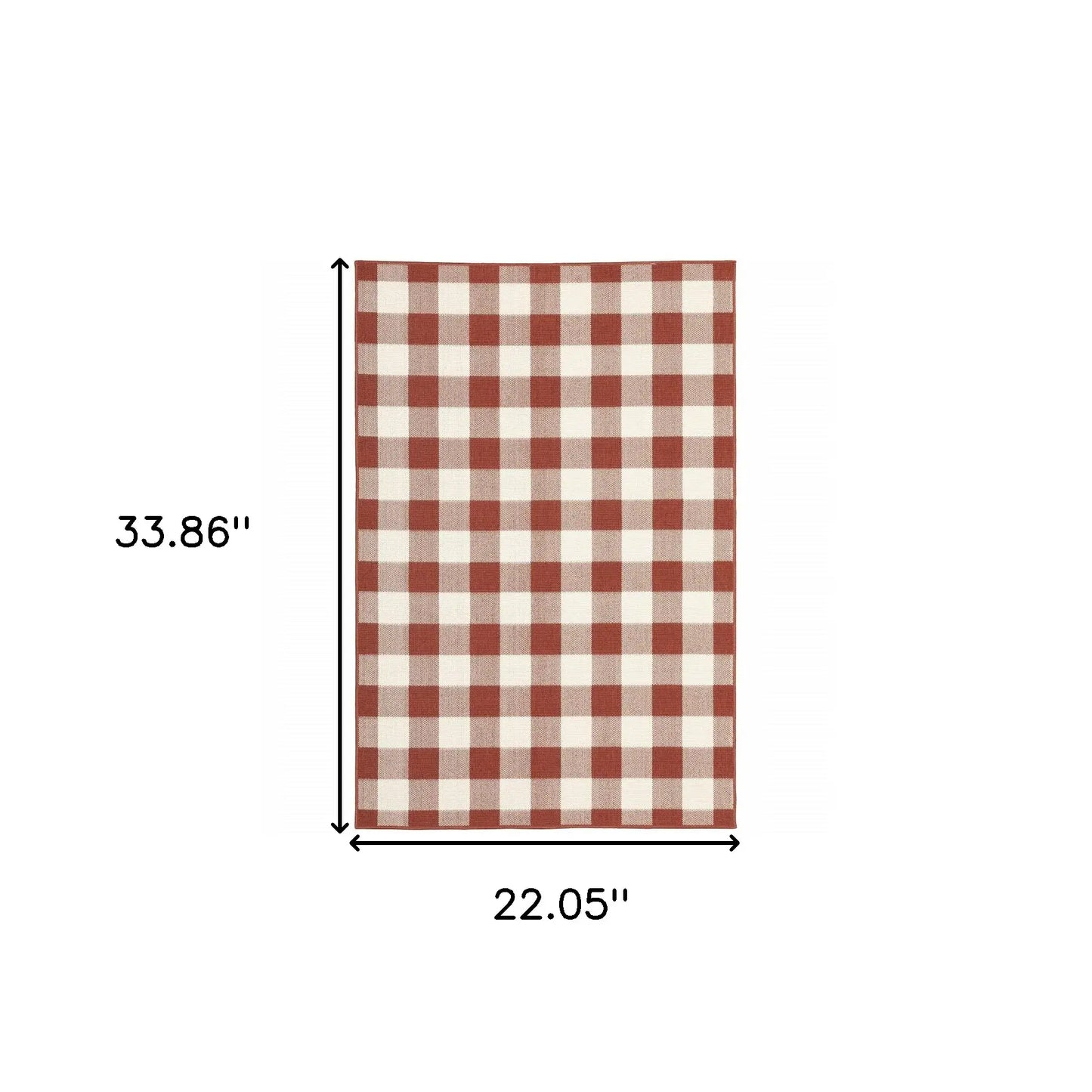 2' X 3' Red and Ivory Geometric Stain Resistant Indoor Outdoor Area Rug - Homeroots - Flyclothing LLC
