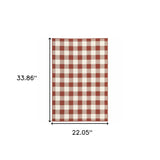 2' X 3' Red and Ivory Geometric Stain Resistant Indoor Outdoor Area Rug - Homeroots - Flyclothing LLC