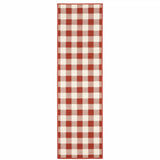 2' X 8' Red and Ivory Geometric Stain Resistant Indoor Outdoor Area Rug - Homeroots - Flyclothing LLC