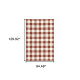 8' X 11' Red and Ivory Geometric Stain Resistant Indoor Outdoor Area Rug - Homeroots - Flyclothing LLC