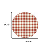 8' X 8' Red and Ivory Round Geometric Stain Resistant Indoor Outdoor Area Rug - Homeroots - Flyclothing LLC