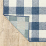 2' X 3' Blue and Ivory Geometric Stain Resistant Indoor Outdoor Area Rug - Homeroots - Flyclothing LLC