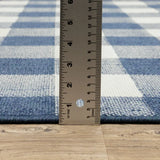 2' X 8' Blue and Ivory Geometric Stain Resistant Indoor Outdoor Area Rug - Homeroots - Flyclothing LLC