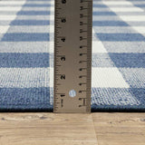 2' X 8' Blue and Ivory Geometric Stain Resistant Indoor Outdoor Area Rug - Homeroots - Flyclothing LLC