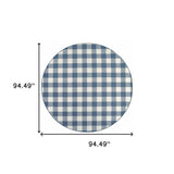 8' X 8' Blue and Ivory Round Geometric Stain Resistant Indoor Outdoor Area Rug - Homeroots - Flyclothing LLC