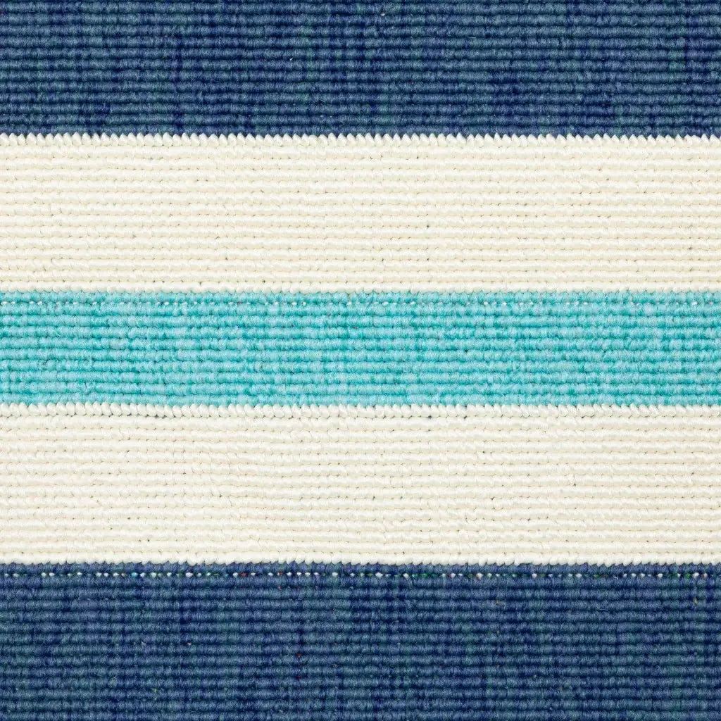 7' X 10' Blue and Ivory Geometric Stain Resistant Indoor Outdoor Area Rug - Homeroots - Flyclothing LLC