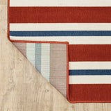 2' X 3' Red and Ivory Geometric Stain Resistant Indoor Outdoor Area Rug - Homeroots - Flyclothing LLC
