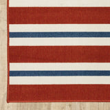 2' X 8' Red and Ivory Geometric Stain Resistant Indoor Outdoor Area Rug - Homeroots - Flyclothing LLC