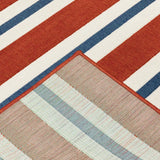 2' X 8' Red and Ivory Geometric Stain Resistant Indoor Outdoor Area Rug - Homeroots - Flyclothing LLC