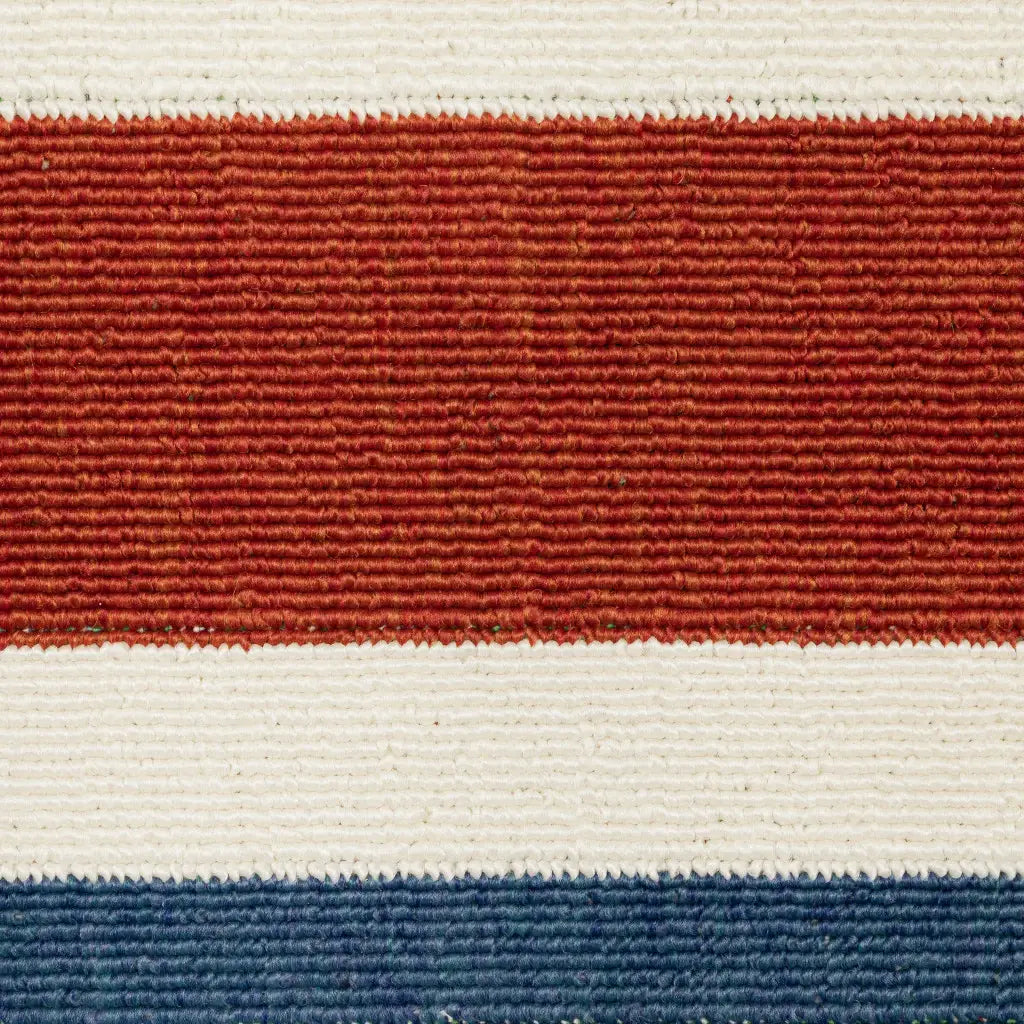 7' X 10' Red and Ivory Geometric Stain Resistant Indoor Outdoor Area Rug - Homeroots - Flyclothing LLC