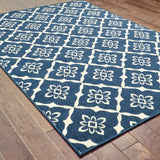 2' X 3' Blue and Ivory Floral Stain Resistant Indoor Outdoor Area Rug - Homeroots - Flyclothing LLC
