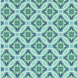 2' X 3' Blue and Green Geometric Stain Resistant Indoor Outdoor Area Rug - Homeroots - Flyclothing LLC