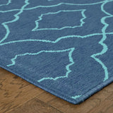 2' X 3' Blue Geometric Stain Resistant Indoor Outdoor Area Rug - Homeroots - Flyclothing LLC