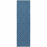 2' X 8' Blue Geometric Stain Resistant Indoor Outdoor Area Rug - Homeroots - Flyclothing LLC