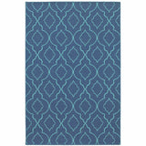 4' X 6' Blue Geometric Stain Resistant Indoor Outdoor Area Rug - Homeroots