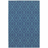 5' X 8' Blue Geometric Stain Resistant Indoor Outdoor Area Rug - Homeroots - Flyclothing LLC