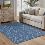 8' X 11' Blue Geometric Stain Resistant Indoor Outdoor Area Rug - Homeroots - Flyclothing LLC