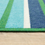 2' X 3' Blue and Green Geometric Stain Resistant Indoor Outdoor Area Rug - Homeroots - Flyclothing LLC