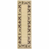 2' X 8' Brown and Ivory Abstract Stain Resistant Indoor Outdoor Area Rug - Homeroots - Flyclothing LLC