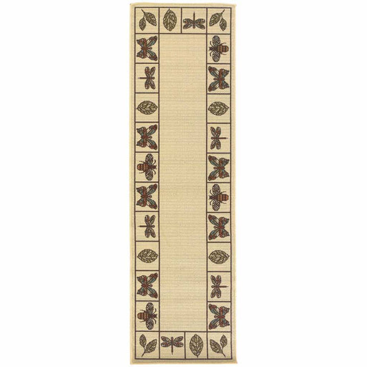 2' X 8' Brown and Ivory Abstract Stain Resistant Indoor Outdoor Area Rug - Homeroots - Flyclothing LLC