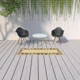 2' X 8' Brown and Ivory Abstract Stain Resistant Indoor Outdoor Area Rug - Homeroots - Flyclothing LLC