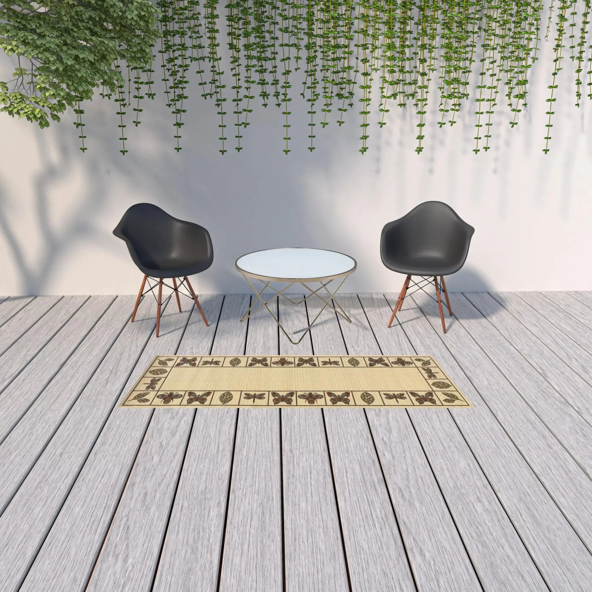 2' X 8' Brown and Ivory Abstract Stain Resistant Indoor Outdoor Area Rug - Homeroots - Flyclothing LLC