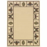 2' X 4' Brown and Ivory Abstract Stain Resistant Indoor Outdoor Area Rug - Homeroots