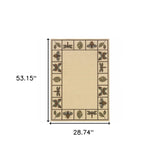 2' X 4' Brown and Ivory Abstract Stain Resistant Indoor Outdoor Area Rug - Homeroots - Flyclothing LLC