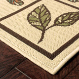 5' X 8' Brown and Ivory Abstract Stain Resistant Indoor Outdoor Area Rug - Homeroots - Flyclothing LLC