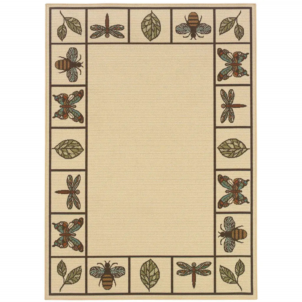 8' X 11' Brown and Ivory Abstract Stain Resistant Indoor Outdoor Area Rug - Homeroots - Flyclothing LLC