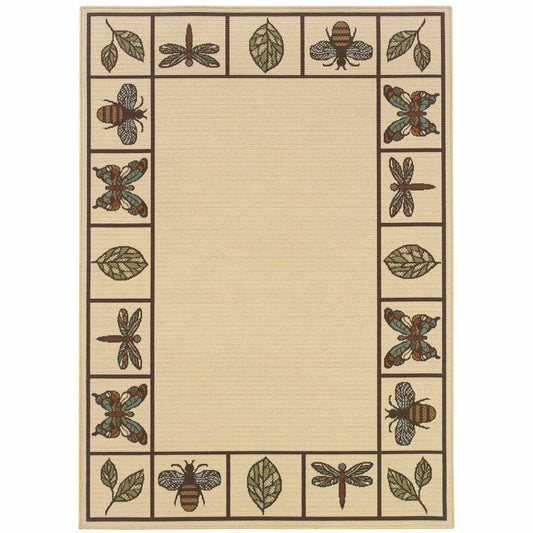 8' X 11' Brown and Ivory Abstract Stain Resistant Indoor Outdoor Area Rug - Homeroots - Flyclothing LLC