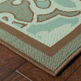 7' X 10' Blue Oriental Stain Resistant Indoor Outdoor Area Rug - Homeroots - Flyclothing LLC