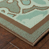7' X 10' Blue Oriental Stain Resistant Indoor Outdoor Area Rug - Homeroots - Flyclothing LLC