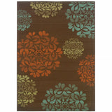 2' X 4' Brown Floral Stain Resistant Indoor Outdoor Area Rug - Homeroots - Flyclothing LLC