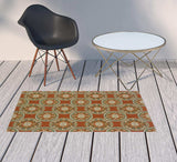 2' X 4' Brown and Ivory Floral Stain Resistant Indoor Outdoor Area Rug - Homeroots - Flyclothing LLC