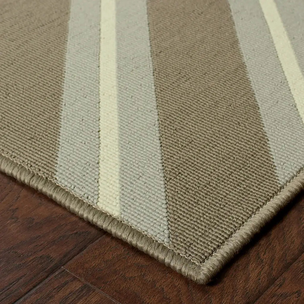 9' X 13' Blue and Gray Geometric Stain Resistant Indoor Outdoor Area Rug - Homeroots - Flyclothing LLC
